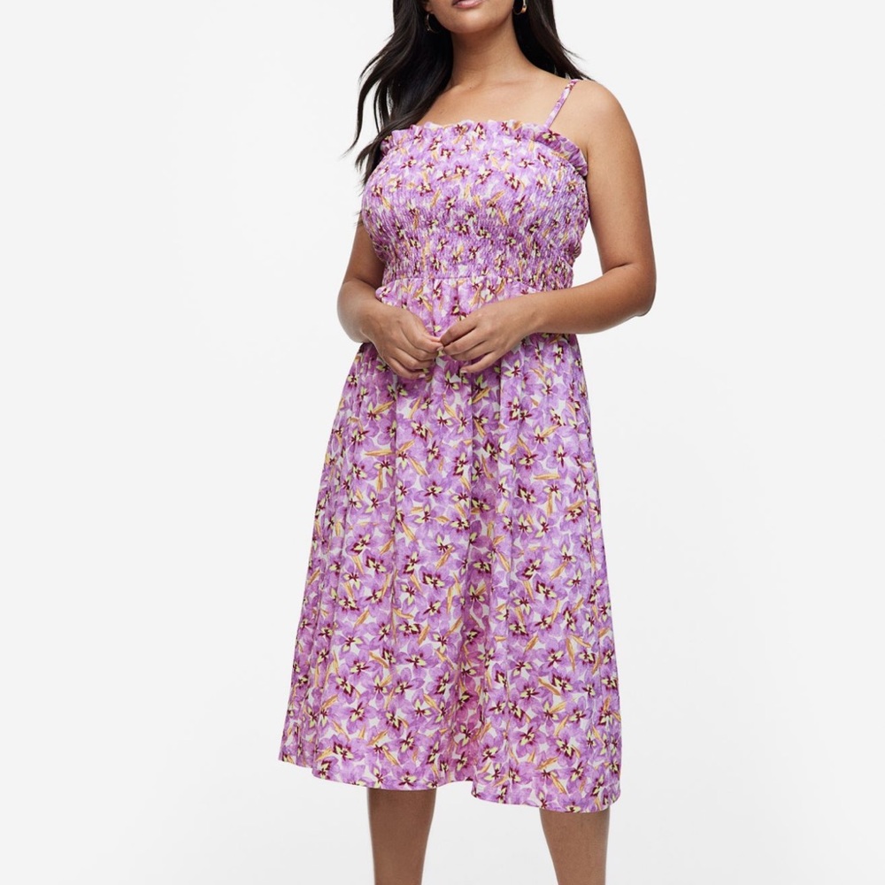Smocked midi dress